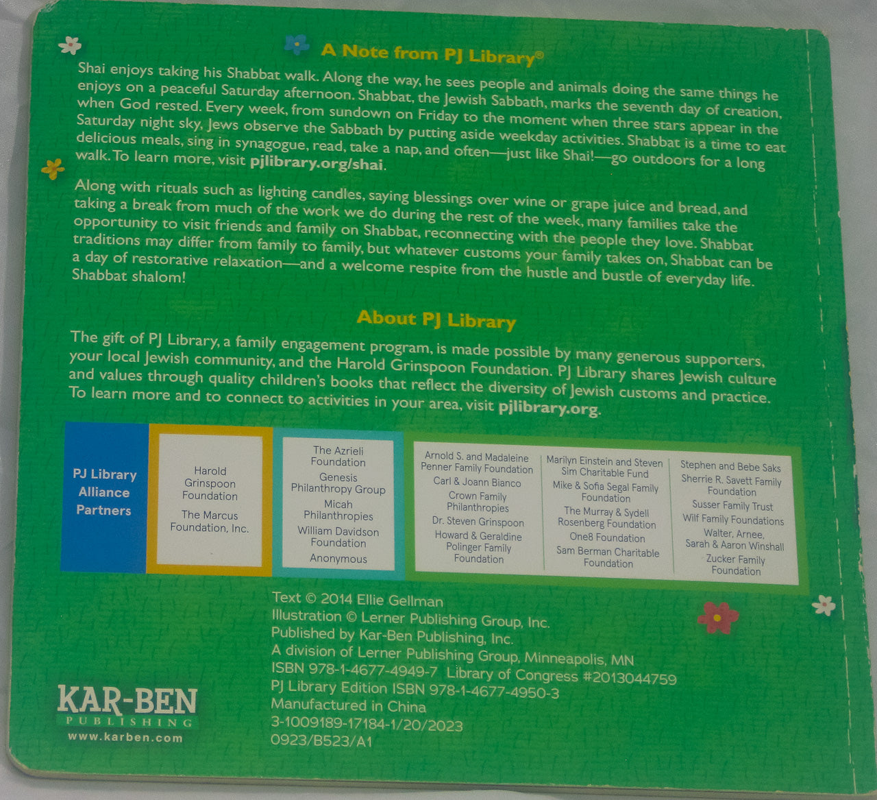 Shai's Shabbat Walk, Ellie B Gellman