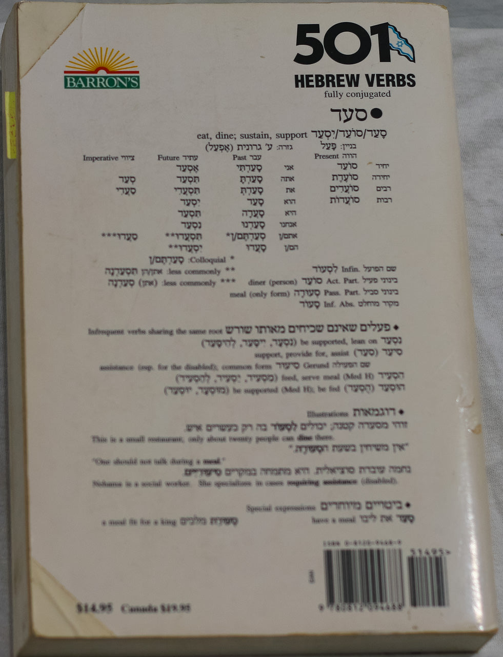 501 Hebrew Verbs, Shmuel Bolozky