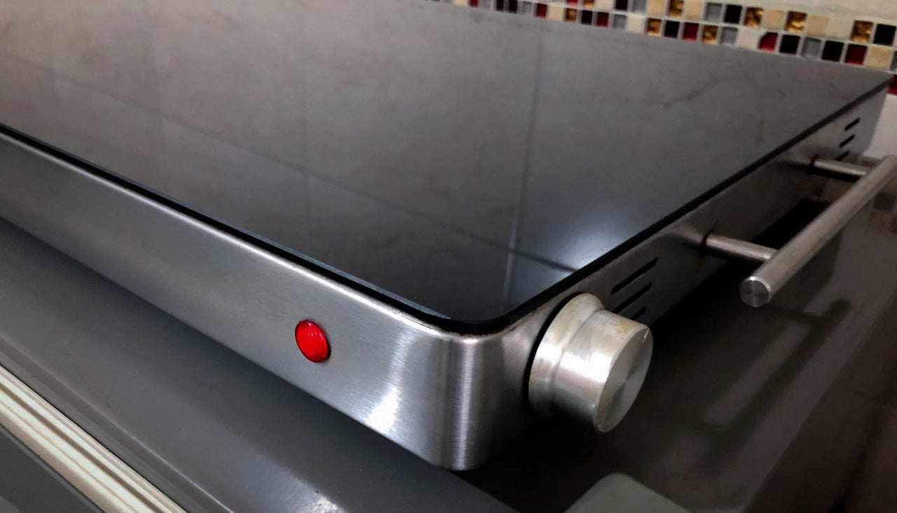 Plata Calentadora Profesional Blutago – Superficie de Vidrio Templado XL