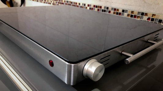 Plata Calentadora Profesional Blutago – Superficie de Vidrio Templado XL