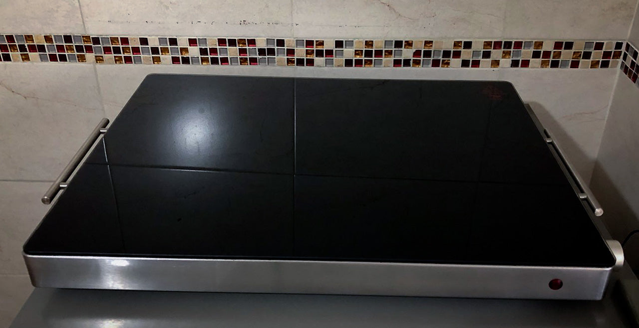 Plata Calentadora Profesional Blutago – Superficie de Vidrio Templado XL