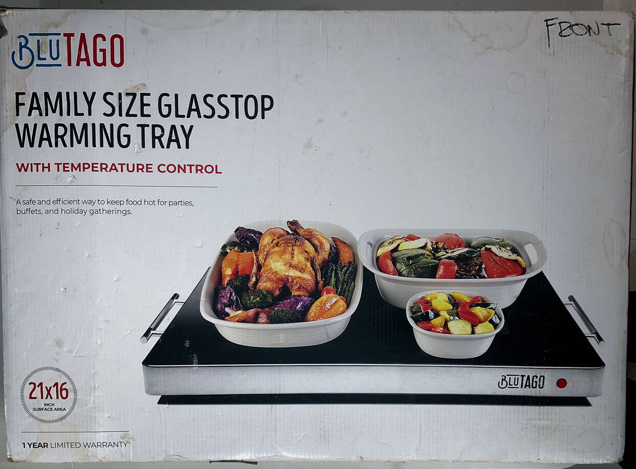 Plata Calentadora Profesional Blutago – Superficie de Vidrio Templado XL